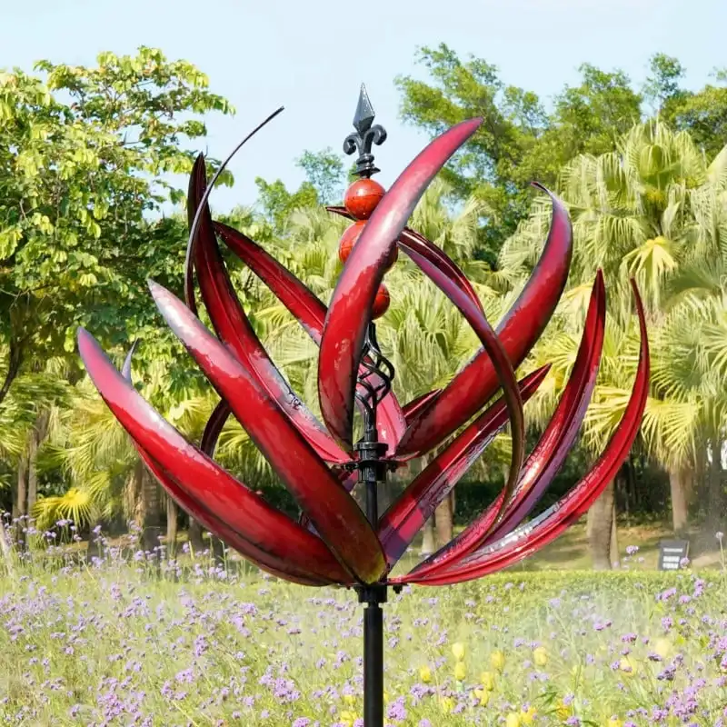 Rotatore del filatore del vento per il giardino dell'iarda all'aperto grandi sculture cinetiche del vento del metallo Yard Lawn Art Outdoor Decor con palo