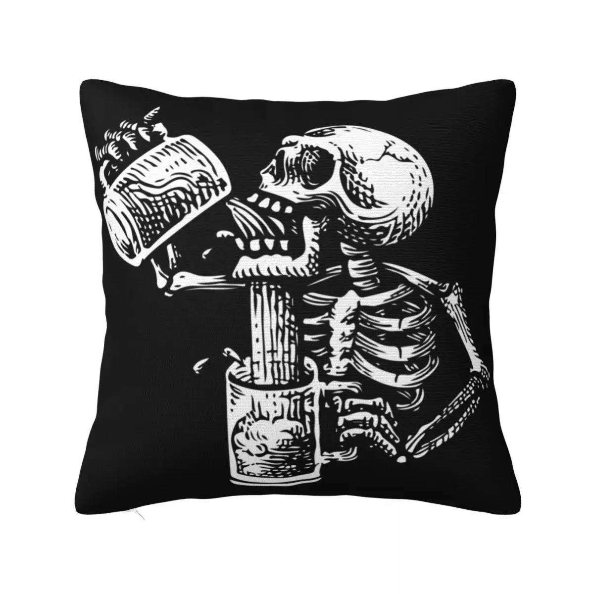 

Drunk skull Throw Pillow Pillow Cover Decorative Sofa Cushions