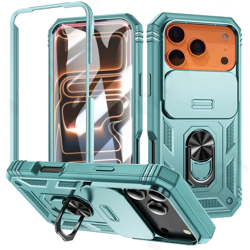 ตัวเลือกสินค้า เคสป้องกันทหาร 360 องศา หมุนได้ สำหรับ iPhone 17/16/15/14/13/12 Pro Max