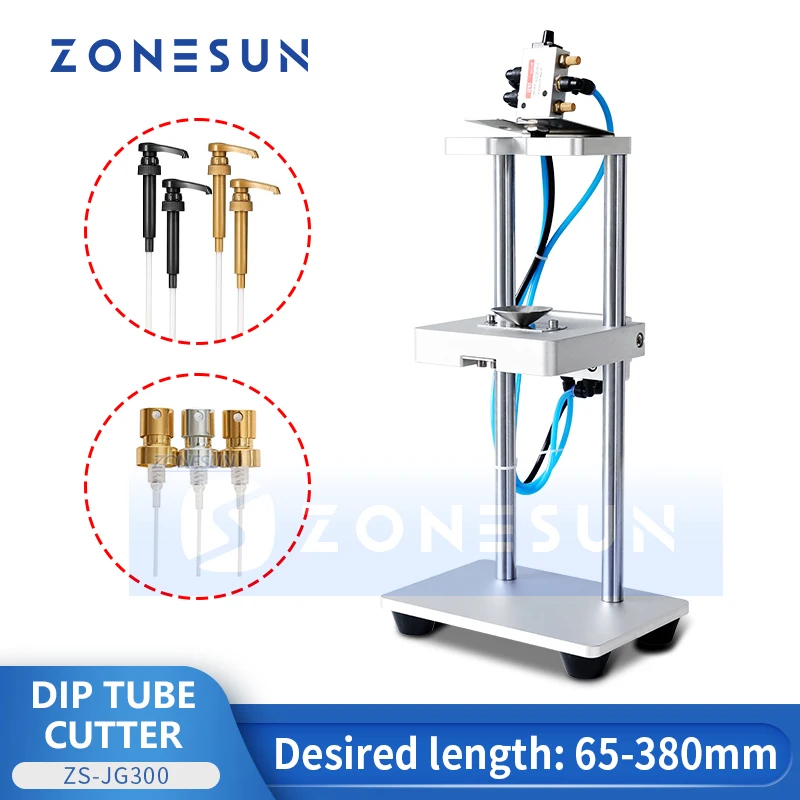 ZONESUN Dip Tube Cutting Machine Pneumatic Semi Automatic Tube Cutter Spray Pump ZS-JG300 two trees ptfe tube pneumatic fittings cutter kit