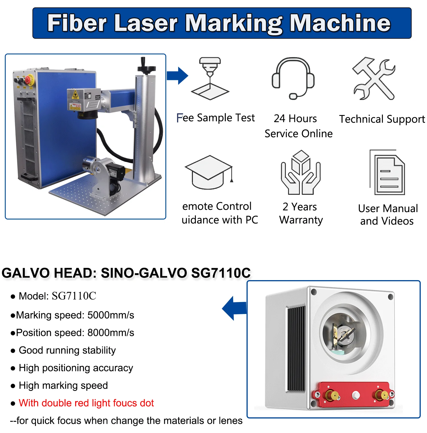 JPT M7 300W MOPA 300W Fiber Laser Marking Machine 175x175mm Laser