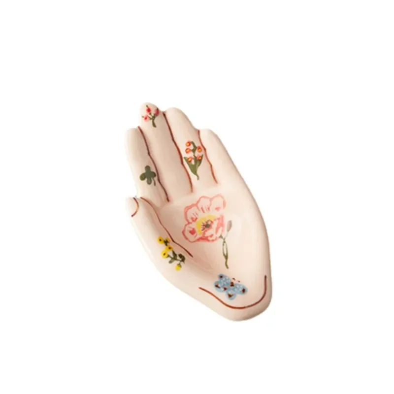 

Hand Painted Ceramic Palm Creative Tray Mini Storage Jewelry Dish