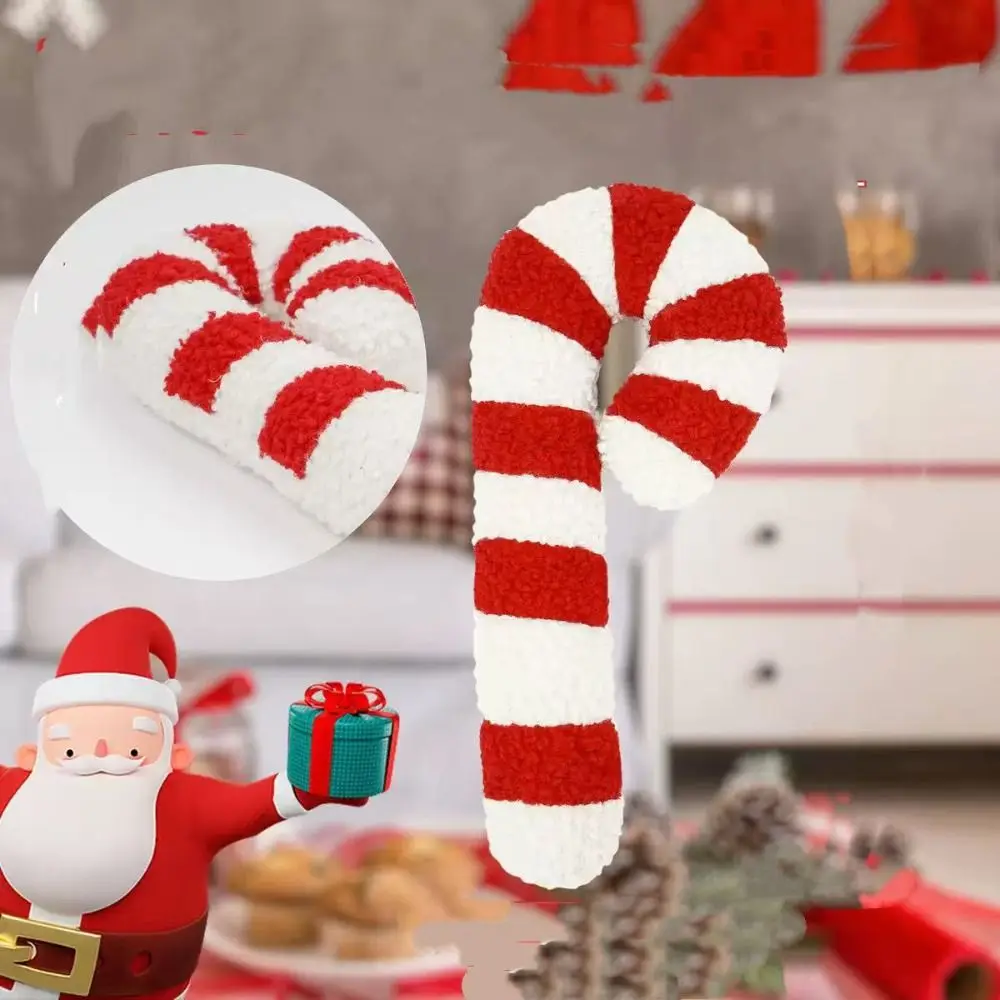 New Soft Christmas Cartoon Pillow Plush Red Living Room Sofa Cushions Crutch Candy Winter Pillow Christmas