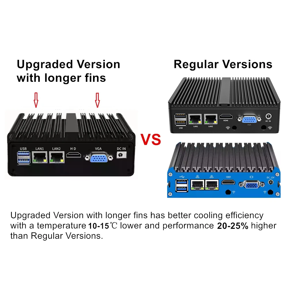 Topton Dual LAN Fanless Mini PC Intel Core i5 5200U i3 5005U Celeron ...