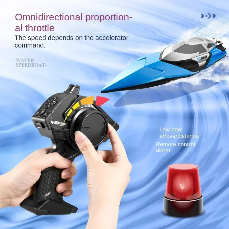 Remote Control Boat Upgraded version High Speed 70KM/H RC Ship High Power Children Boy Pull Net Ship Toy RC Speed Boat Outdoor Water Toy