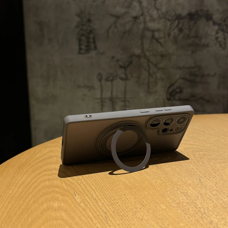 360° Rotating Stand Matte Clear Magnetic Phone Case Cover