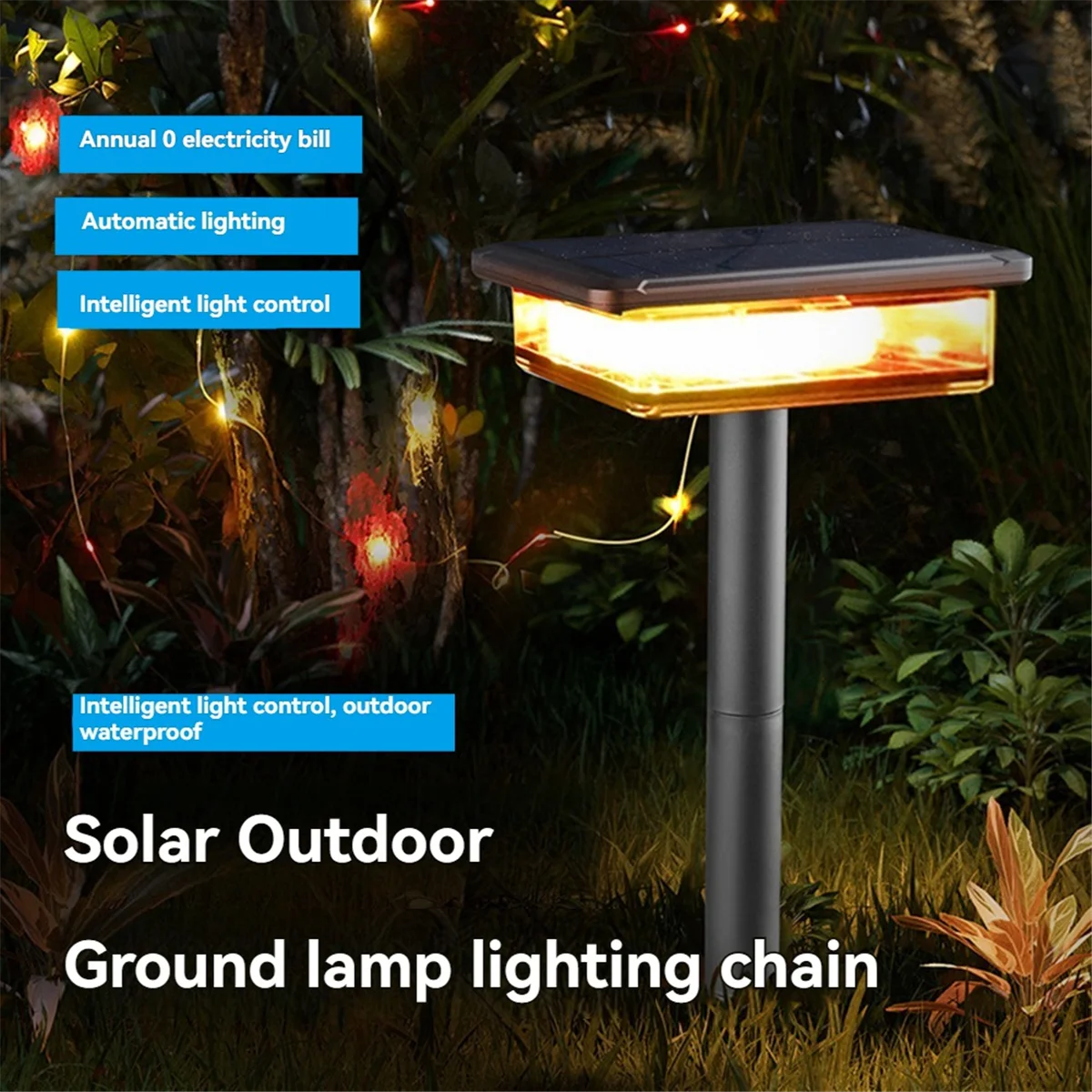 BAAU Solar Pathway Lights LED Solar Light Outdoor Lamp String Lights Outdoor Waterproof for Yard Walkway Garden Holiday Light
