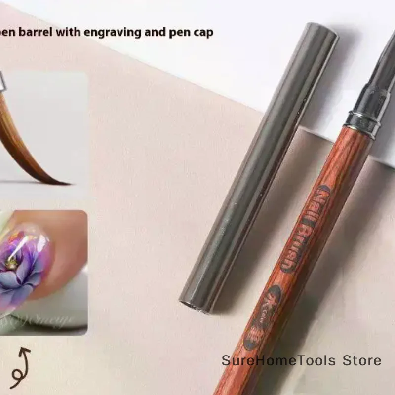 Sandalwood Detail Nail Art Pen High Quality Paintings Pen Nail Phototherapy Pen Nail Construction Painting Carving Pen Tool