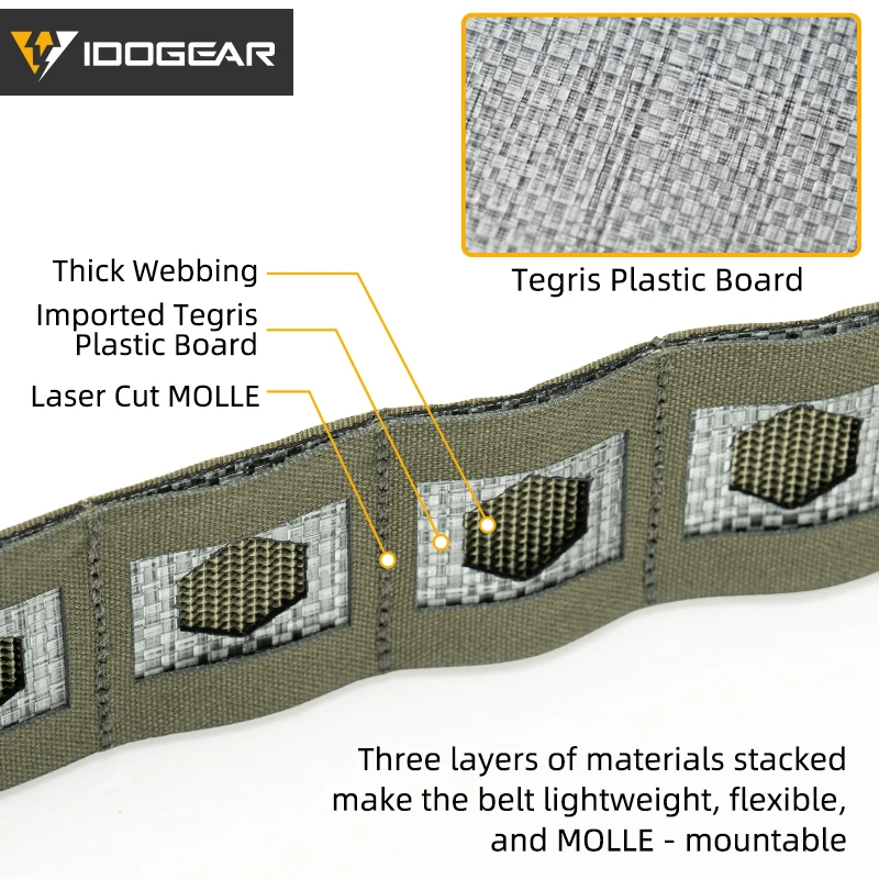 IDOGEAR Tactische Herenriemen 2'' Molle Rieme met Inner Riem Snelle Ontkoppeling Riemen (Coyote Brown, Small