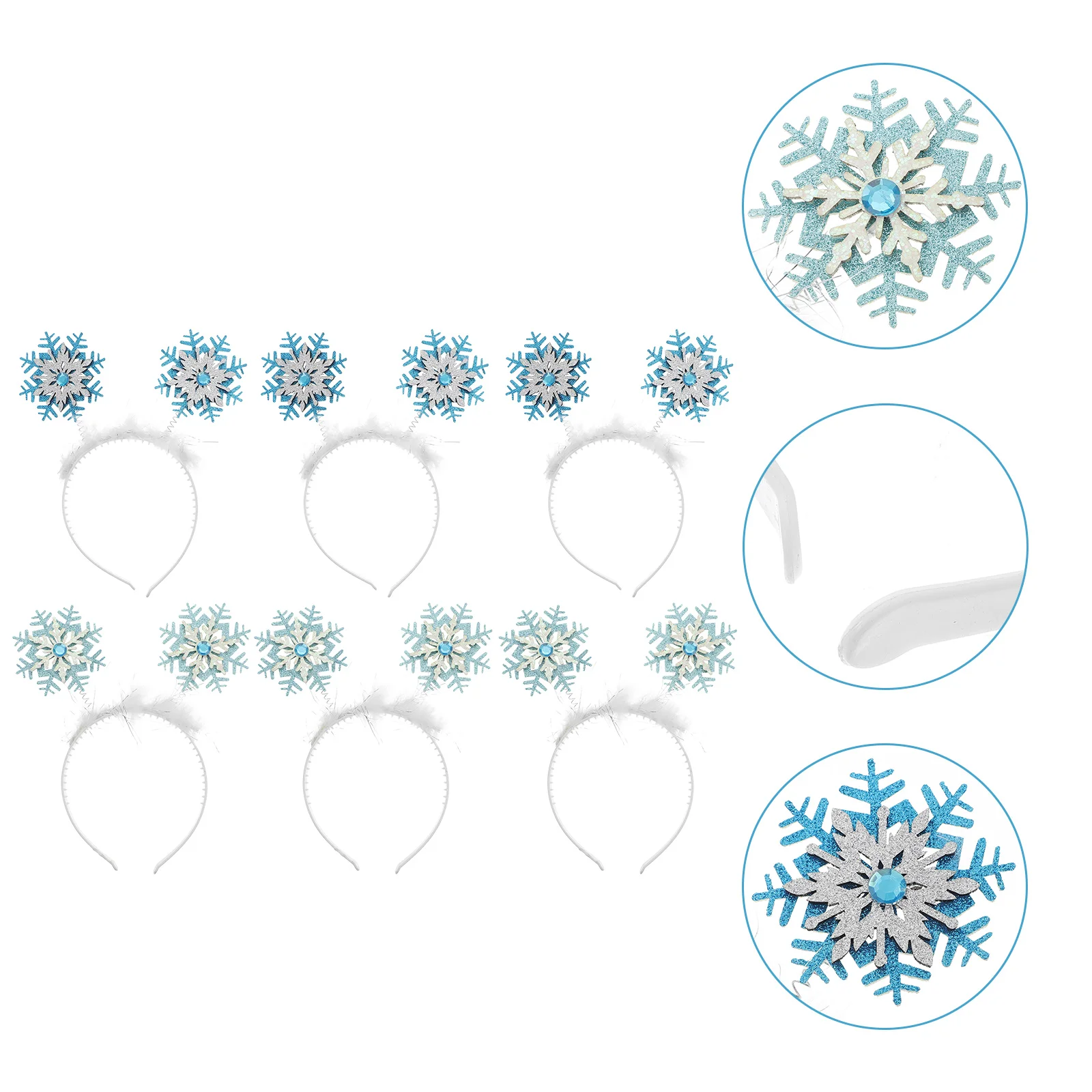 

6Pcs Lovely Snowflake Hairband Hair Hoops Xmas Party Hair Wear