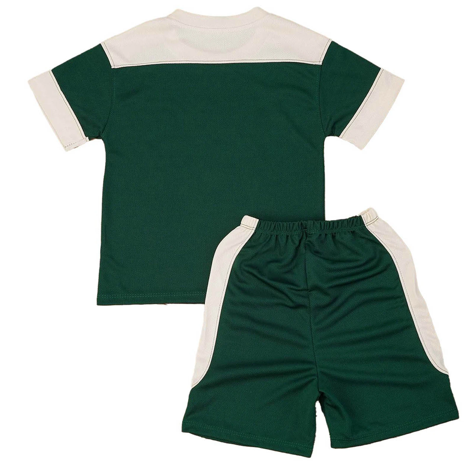 유니섹스 아동용 남아 여아 퀵 드라이 스포츠 세트 반팔 티셔츠와 운동용 반바지 (축구, 농구, 러닝, 운동)