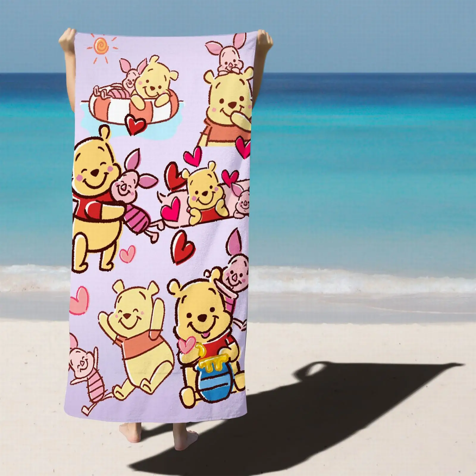 

Winnie the Pooh Disney Quick Dry Microfiber Towels Large Soft Skin-Friendly Boys Girls Shower Cute Beach Bathroom