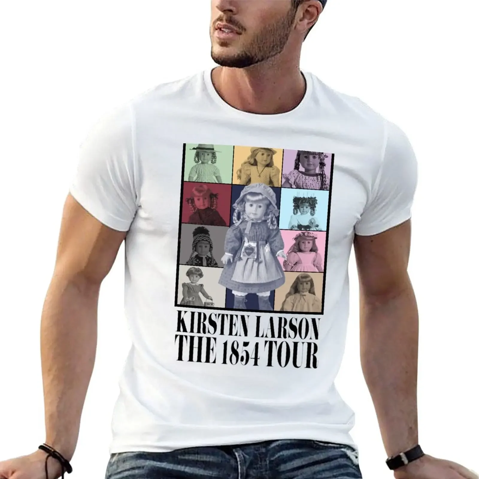 The 1854 Tour - Kirsten Histical American Pioneer Girl Doll T-Shirt Abbigliamento Vintage Funnys T-Shirt Uomo