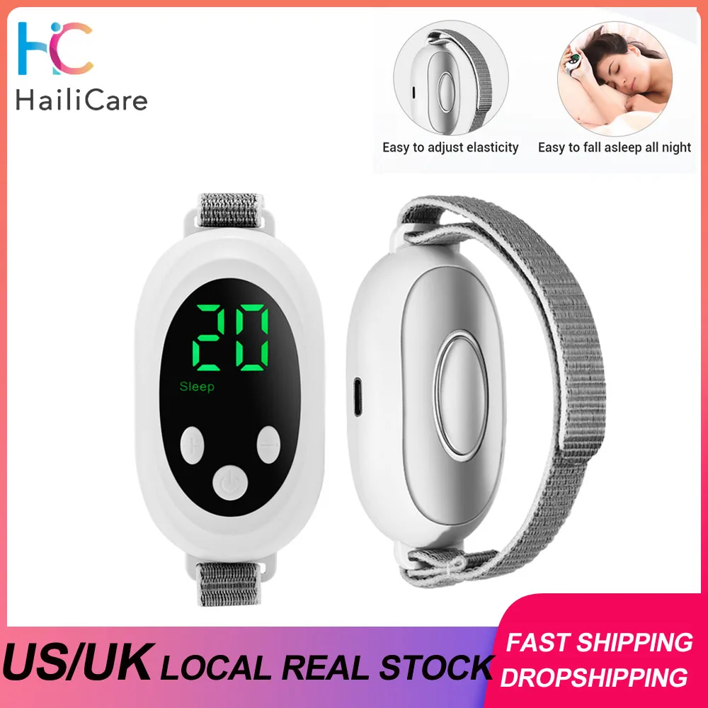 US UK Stock 20 Levels Microcurrent Sleep Aid Watch EMS Muscle Stimulation Hand Massager for Anxiety & Insomnia Relief Wristband