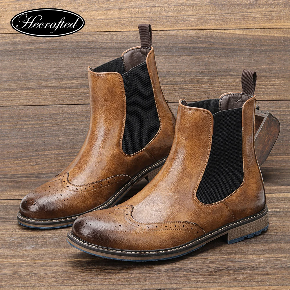Chelsea Boots Men Brand Fashion Retro High Quality Comfortable Leather Ankle Boots #AL664