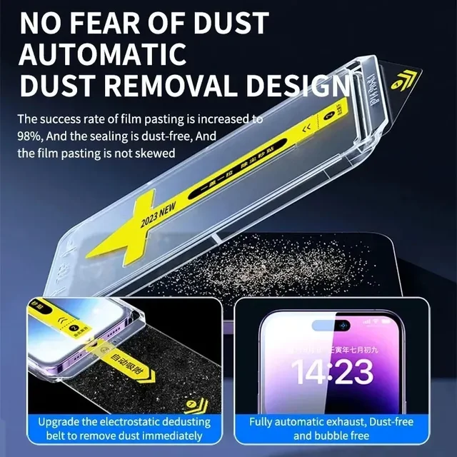Protecteur d'écran avec revêtement oléophobe, verre anti-espion, installation sans poussière, iPhone 13, 11, 12, 14 Pro Max, Mini X, Poly 15, 8K, 1-2 pièces 5