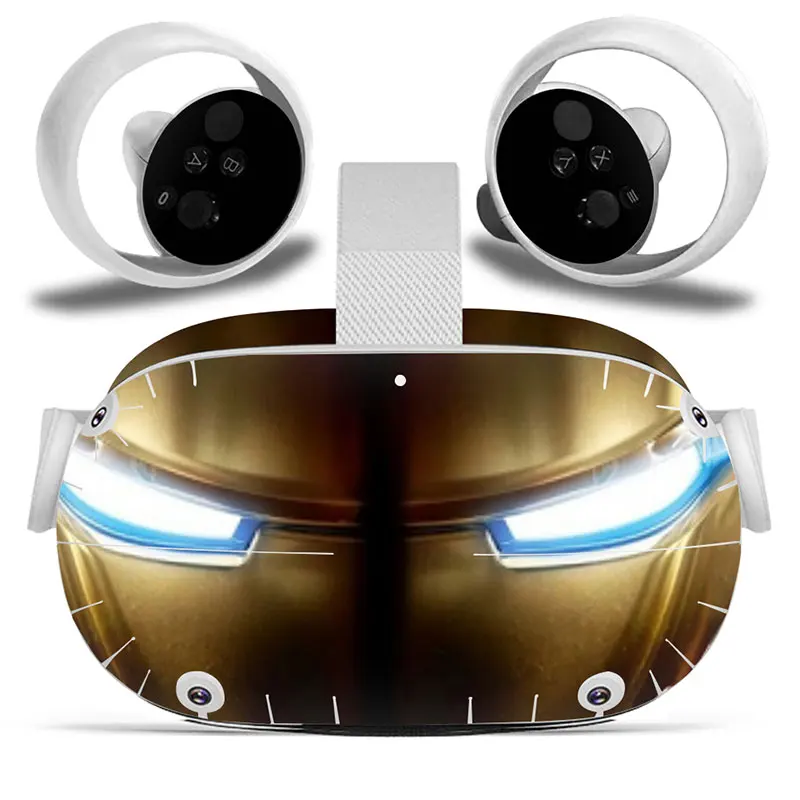 Marvel Iron man Vinyl Skin Sticker for Oculus Quest 2 VR Sticker Headset Virtual Reality Decals Protective PVC Skin 