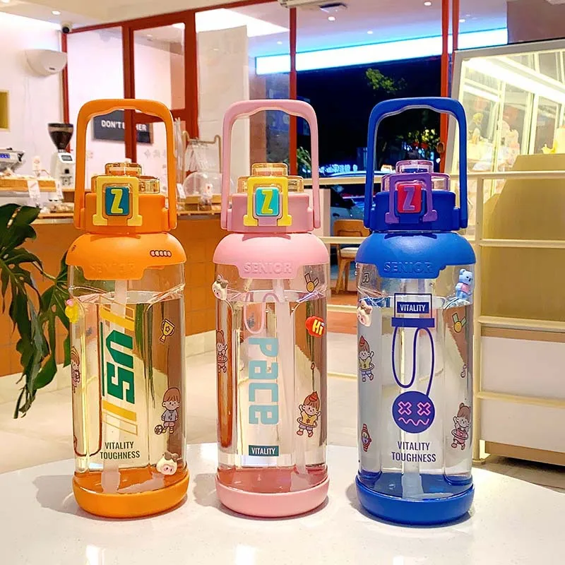 Water Bottle With Straw Bpa Free Material Ideal For Gym,Outdoor Sport,Home &Amp; Office 1800Ml