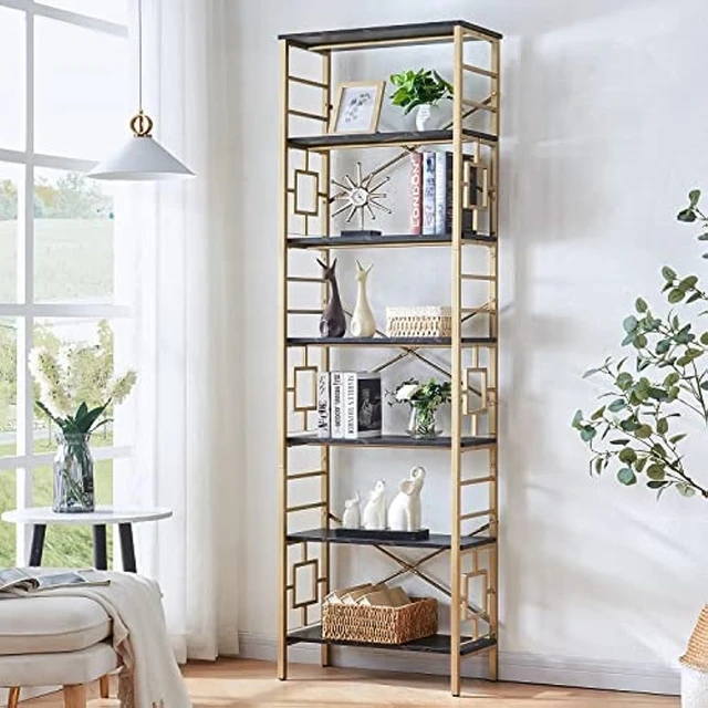 Homissue-Bücherregal, 7-stufiges Bücherregal aus Metall und Bücherregale,  freistehendes modernes Bücherregal für das Home Office - AliExpress