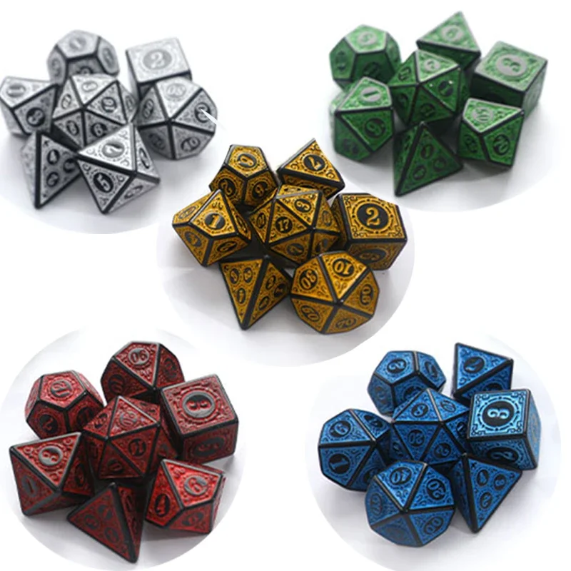 

35PCS Dice set for DND Multi Sides Polyhedral D4 D6 D8 D10 D12 D20 Dice for Role Playing Board Table Game Math Tabletop