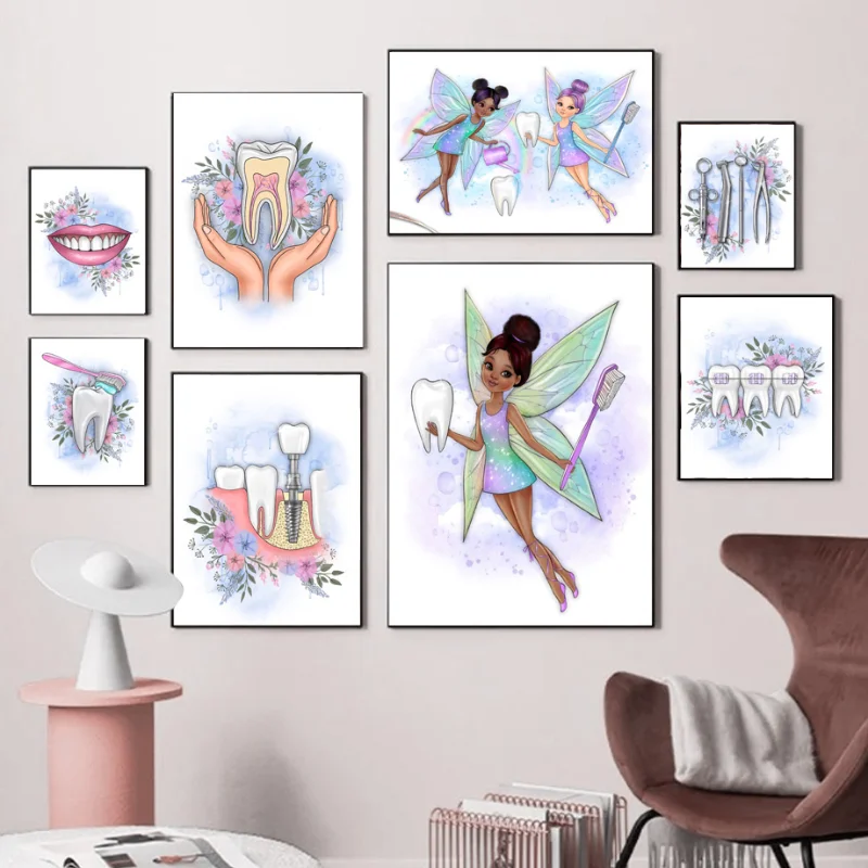 Tooth Implant Canvas Wall Painting Dental Art Poster Dentist Anatomy Prints Medical Wall Art Pictures Hospital Clinic Decoration view 2