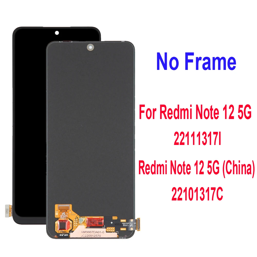 Original Amoled For Xiaomi Redmi Note 12 Note12 4g 5g 22111317i 22101317c  23021raaeg Lcd Display Touch Screen Digitizer Assembly - Mobile Phone Lcd  Screens - AliExpress