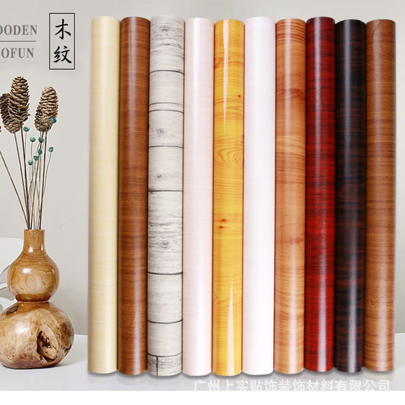 5M/10MWaterproof Wood Vinyl Wallpaper Roll Self Adhesive Contact Paper