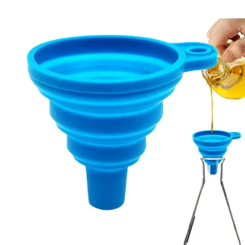 

Collapsible Funnel Car Engine Oil Liquid Transfer Funnel Silicone Auto Mini Funnel Folding Gasolines Liquid Washer Fluid Change