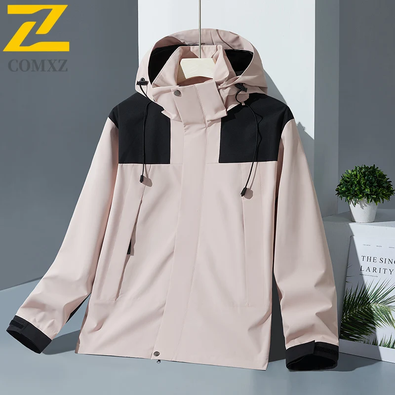 Outdoor Waterproof Windbreaker Jacket  Lightweight Hiking Coat for Men Women Quick Dry Fishing Camping Shell Layer with Hood