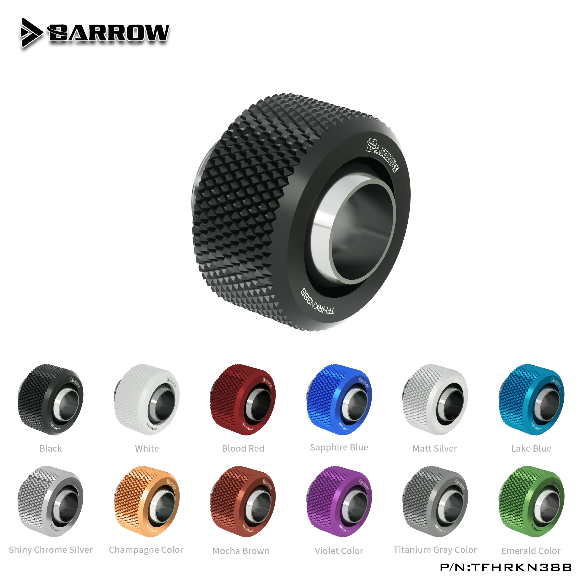 

Barrow TFHRKN38B, 3/8"ID*1/2"OD 10x13mm Water Cooling Soft Tube Fittings,G1/4" Fittings for Soft Tubes