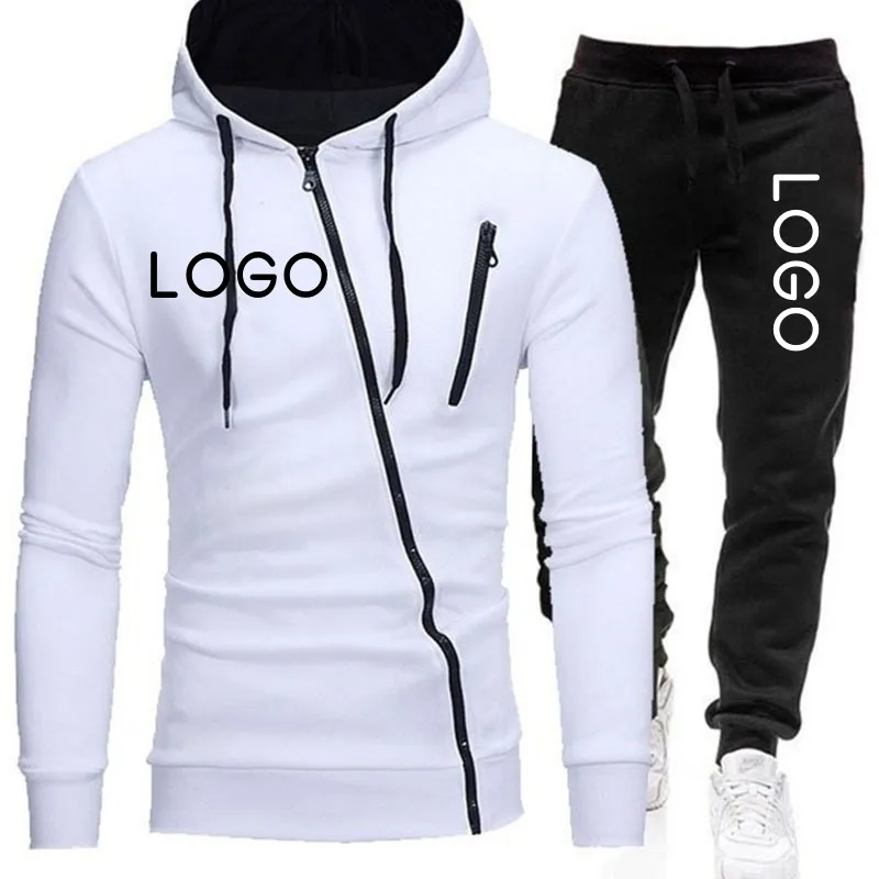 Custom Logo Autumn Winter Men's Zipper Jackets Outfits Classic Male Outdoor Casual Sports Jogging Suit Hoodies & Sweatpants Set