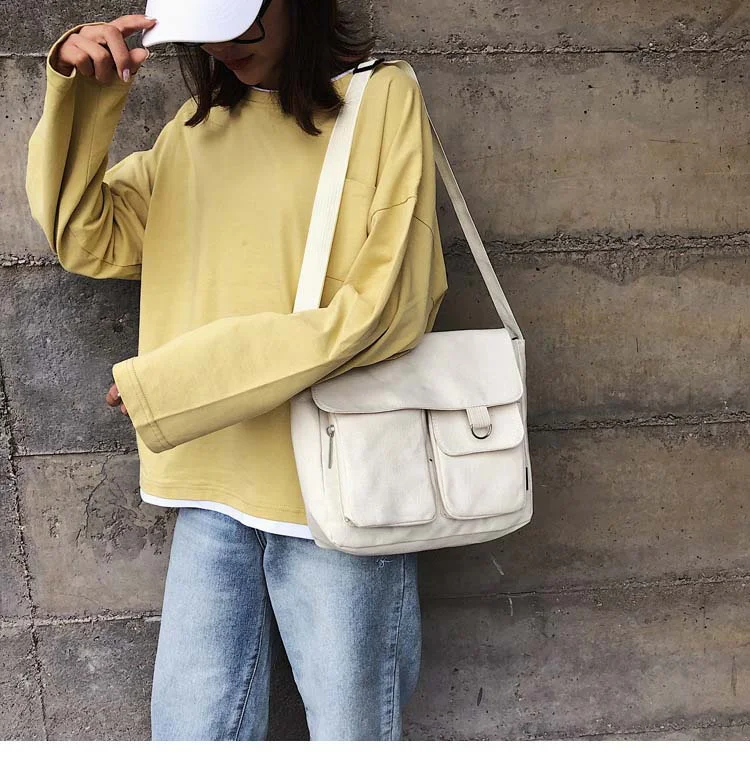 Messenger Bag Women Shopping Crossbody bag Flower color Series Large Capacity Unisex Simple Casual Travel Canvas Shoulder bags