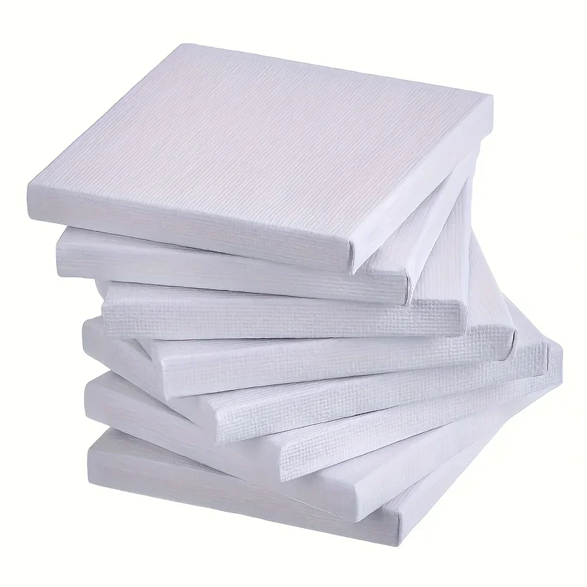ZHONGBO 25Pcs 미니 사각형 캔버스 보드 초보자를위한 오일 수채화 미술 용품을위한 고품질 그림 캔버스 초보자를위한 예술 용품