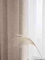 Japanese style thickened cotton and linen semi shading curtains for bedrooms, living rooms, and curtains 2