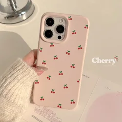 Adorable Cartoon Cherry Pattern Shockproof Silicone Phone Case Cover - iPhone 12 Pro (Cherry)