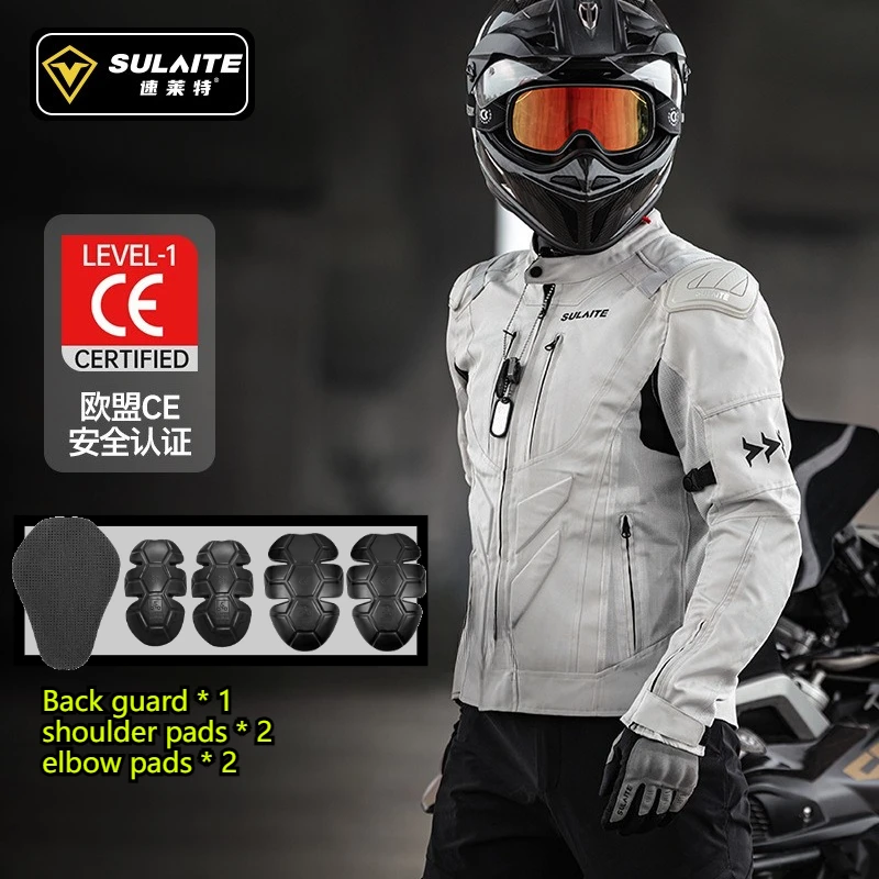 SULAITE Men Motorcycle Jacket Dual Sport Motorcycle Armor with