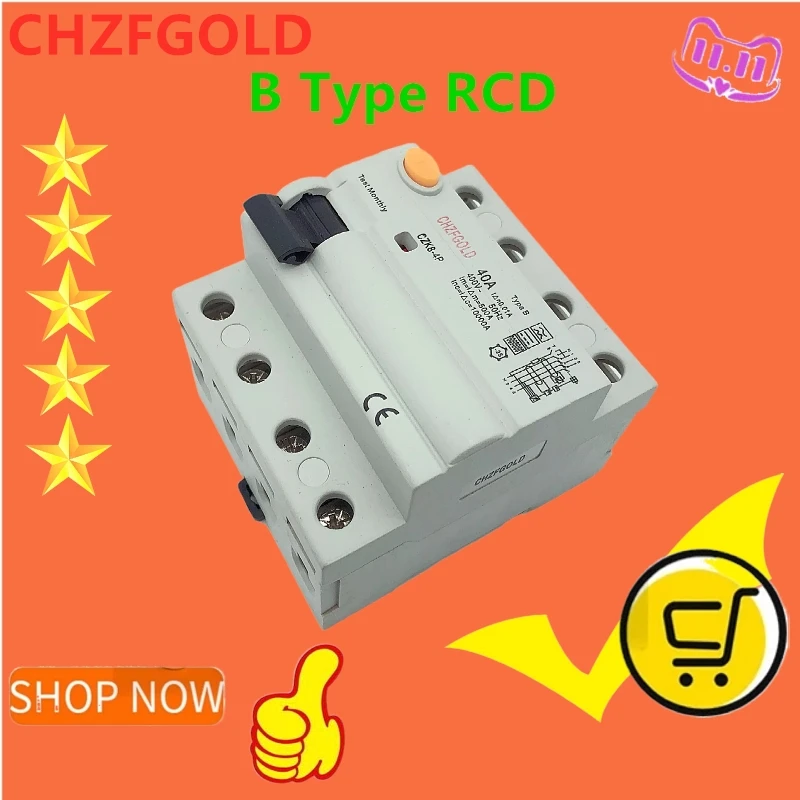 

ELCB 4P 30mA RCCB Residual Current Circuit Breaker