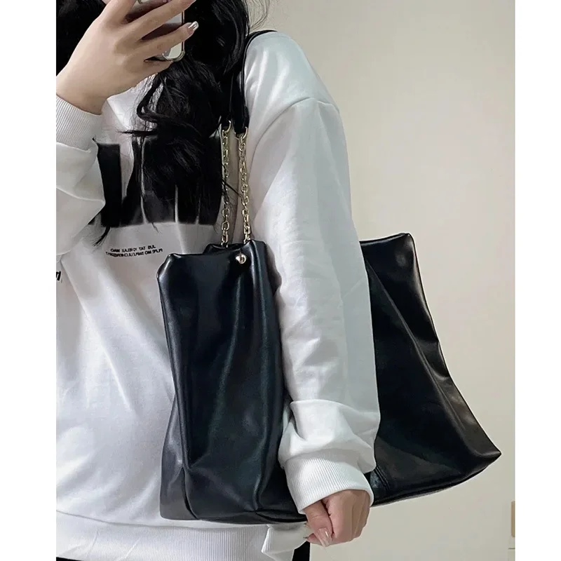 Shoulder Bag Large Capacity Senior Sense Solid Color Handbag for Women New Casual Fashionable Tote Simple Trend All-match