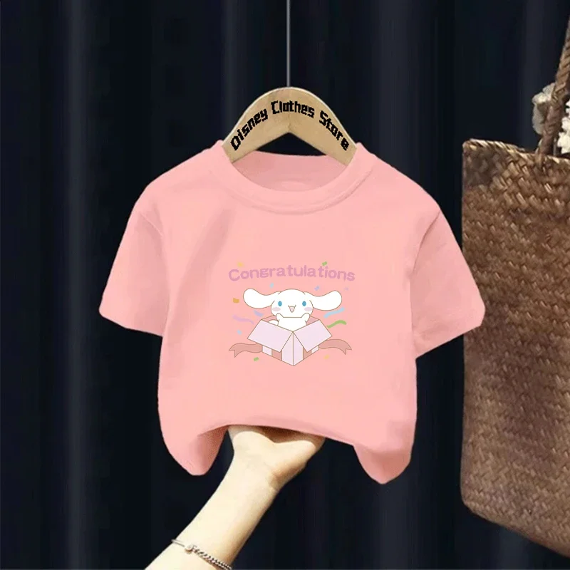 2024 Kids T-shirt cartoon printed graffiti Sanrio Laurel Dog Summer Boys and Girls Sports T-shirt top pants Multi-colored 4