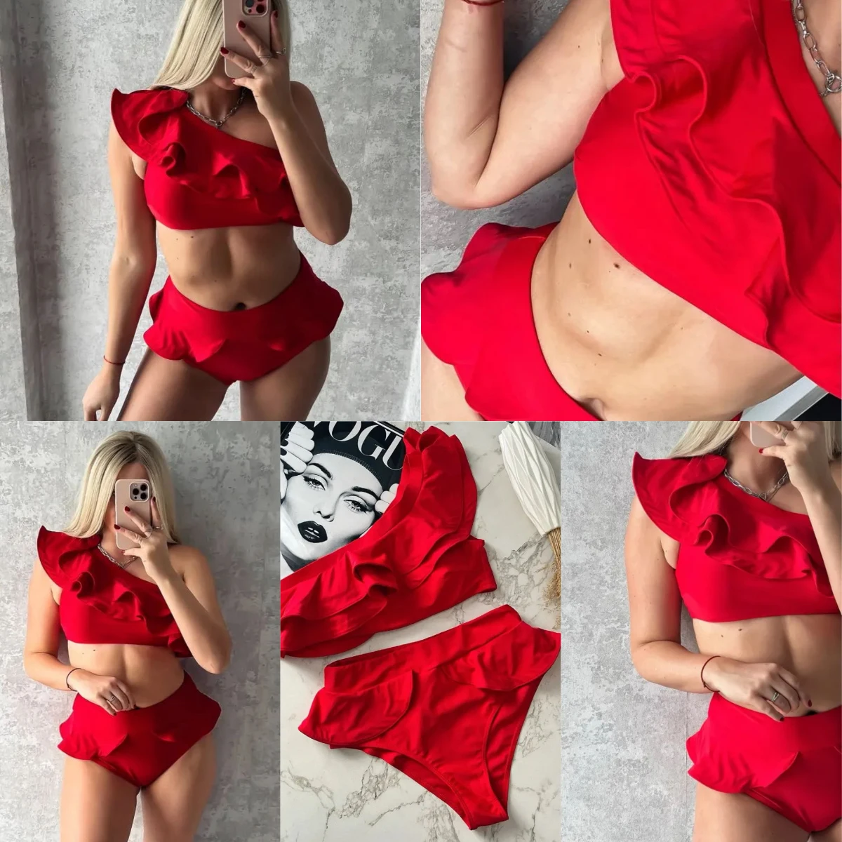 Bonprix Tankini A Volant Swimsuit Volant Bikini Con Balze 2025 Costume Da  Bagno Monospalla Con Volant Bikini Sexy Di Alta