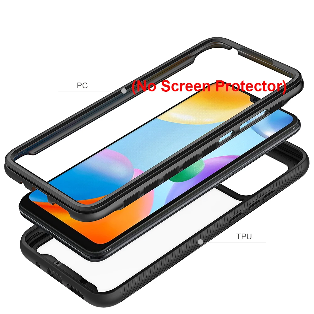 Dual-Layer Rugged Armor Shockproof Case with Soft TPU Frame and Hard Plastic Back Cover