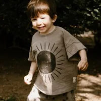 T-shirt de sport décontracté polyvalent pour enfants, tout-petit, tout neuf, imprimé mignon, solide, costume d'été pour filles et garçons, Y-2023 6