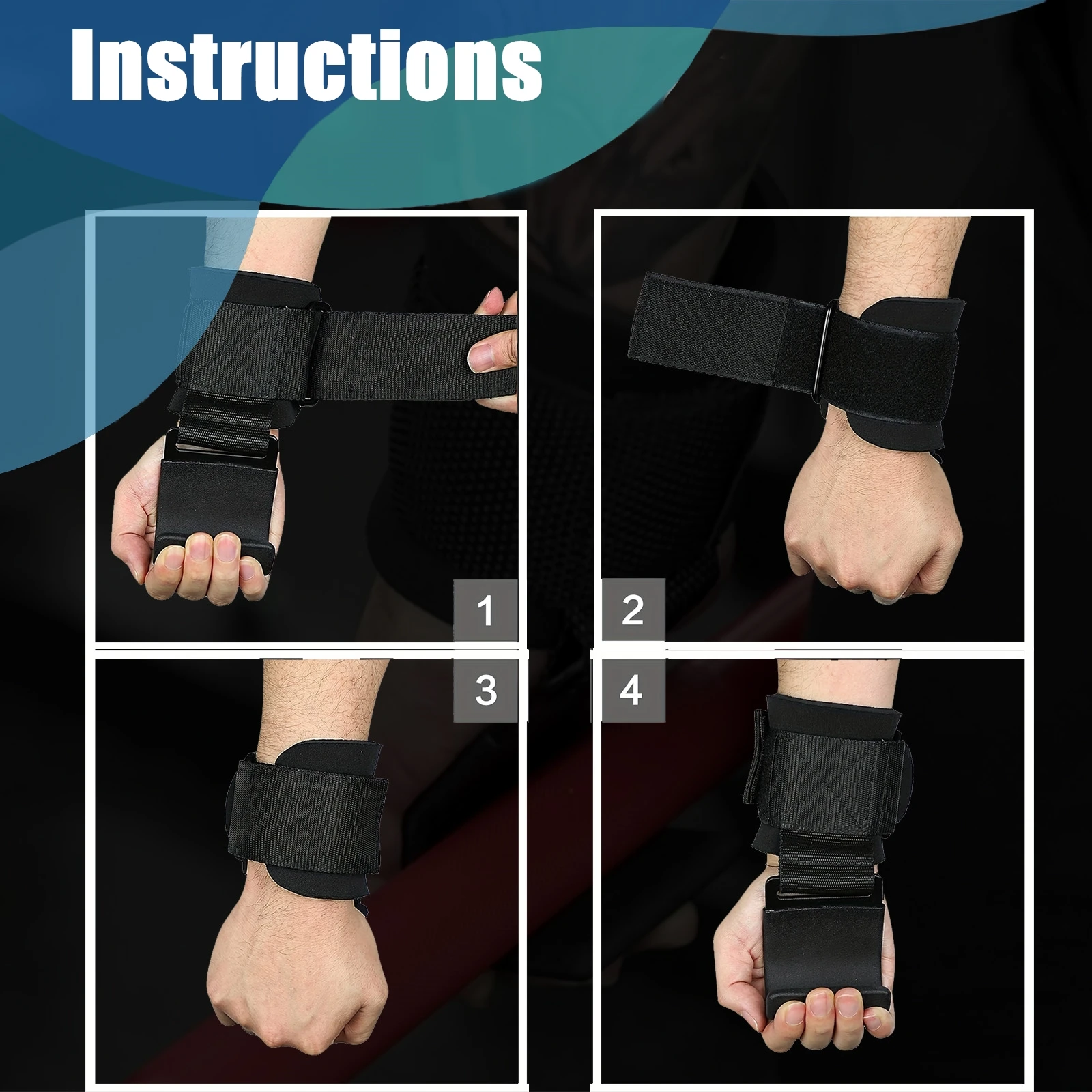 Premium Wristband with Hook Supports Intense Pull-up Exercises Enhances Weight Lifting Performance 1 Pair, fitness wristband