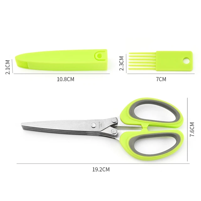 Multi-Layer Scissor Stainless Steel Kitchen Scissor Green Onion Scissor Herb  Cutting Shear With Safe Cover Vegetable Meat Shear - AliExpress