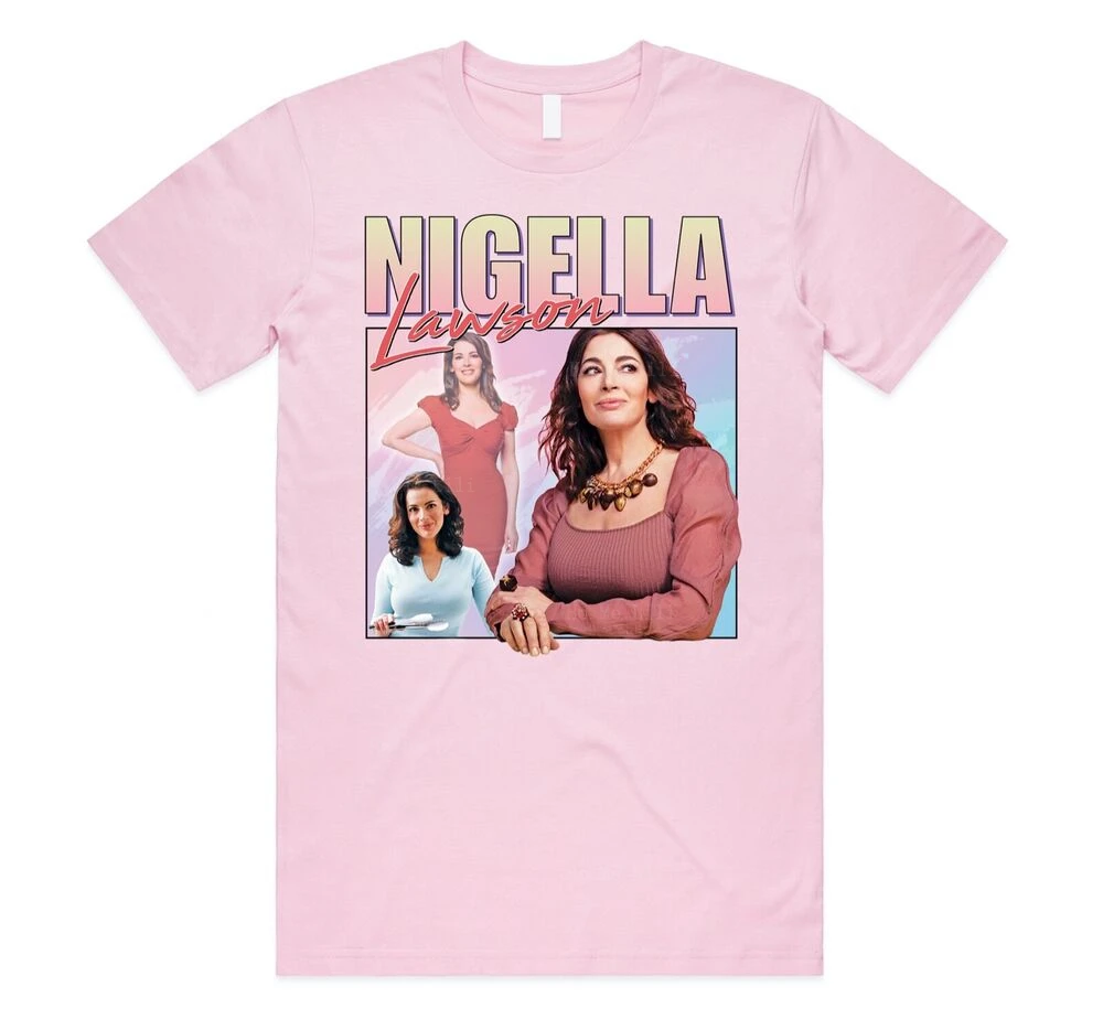 Nigella Lawson Omaggio T-Shirt Oversize Tee Funny Retro Tv Cook Cooking Gift Grafica Anni '90