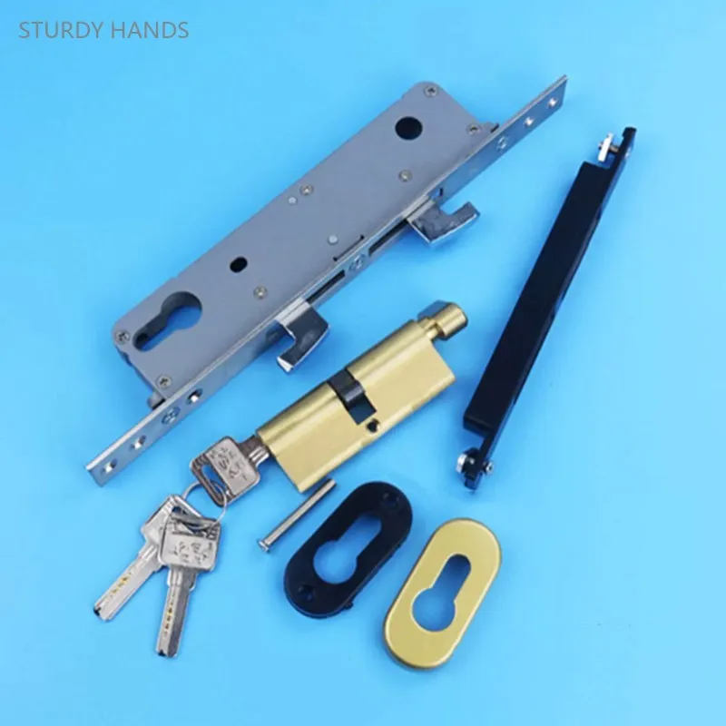Heavy Duty Sliding Door Hook Lock Aluminum Alloy Sliding Balcony Glass Door Double Hook Lock Body Wooden Door Hardware