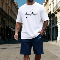 T-shirt pour homme, ensemble de survêtement imprimé, décontracté, col rond, manches courtes, shorts, vêtements de sport de plein air, jogging, vêtements pour homme, vêtements de sport de haute qualité pour l'été 4