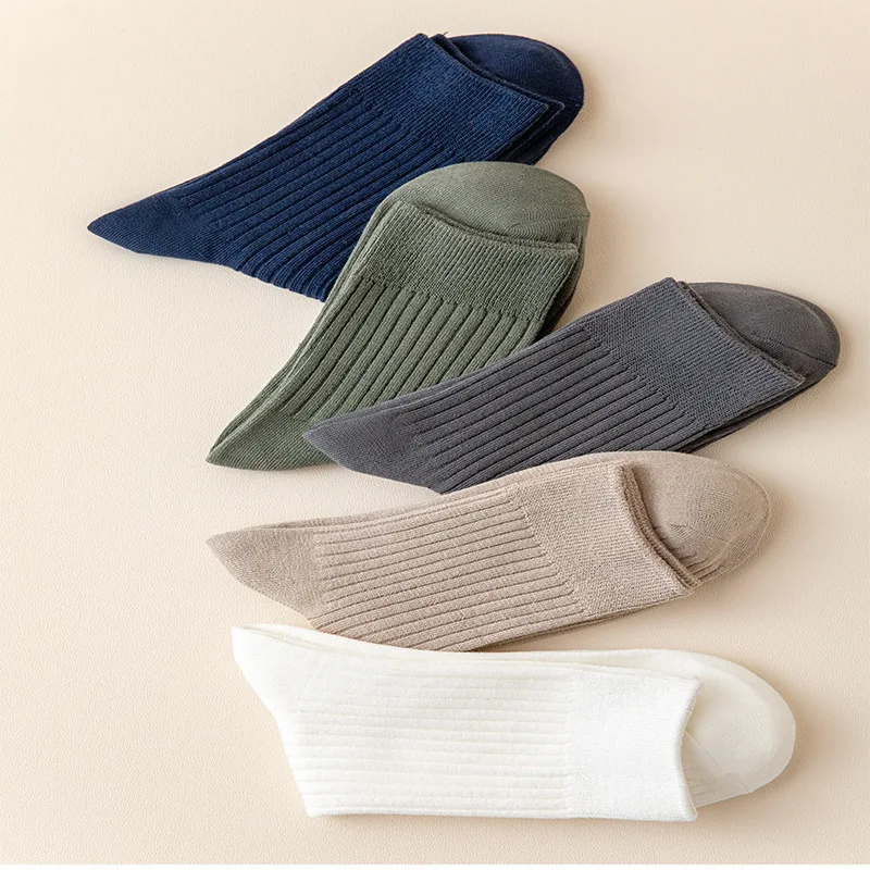 Mens Crew Socks - 3 Pairs Black  White Casual Cotton Streetwear