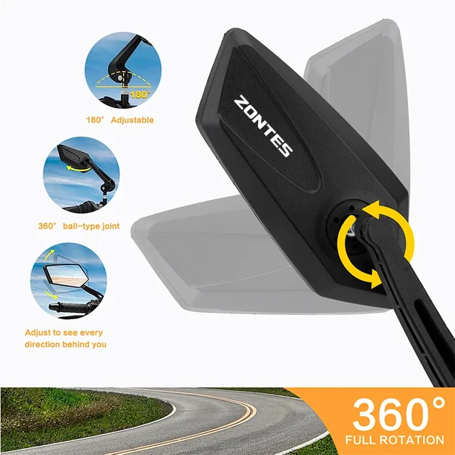 Adjustable Rotating Rearview Mirror For Zontes Shengshi 310R 310V ZT125 350E 350D 350X GK350 ZT250  Motor Side Rear view Mirrors