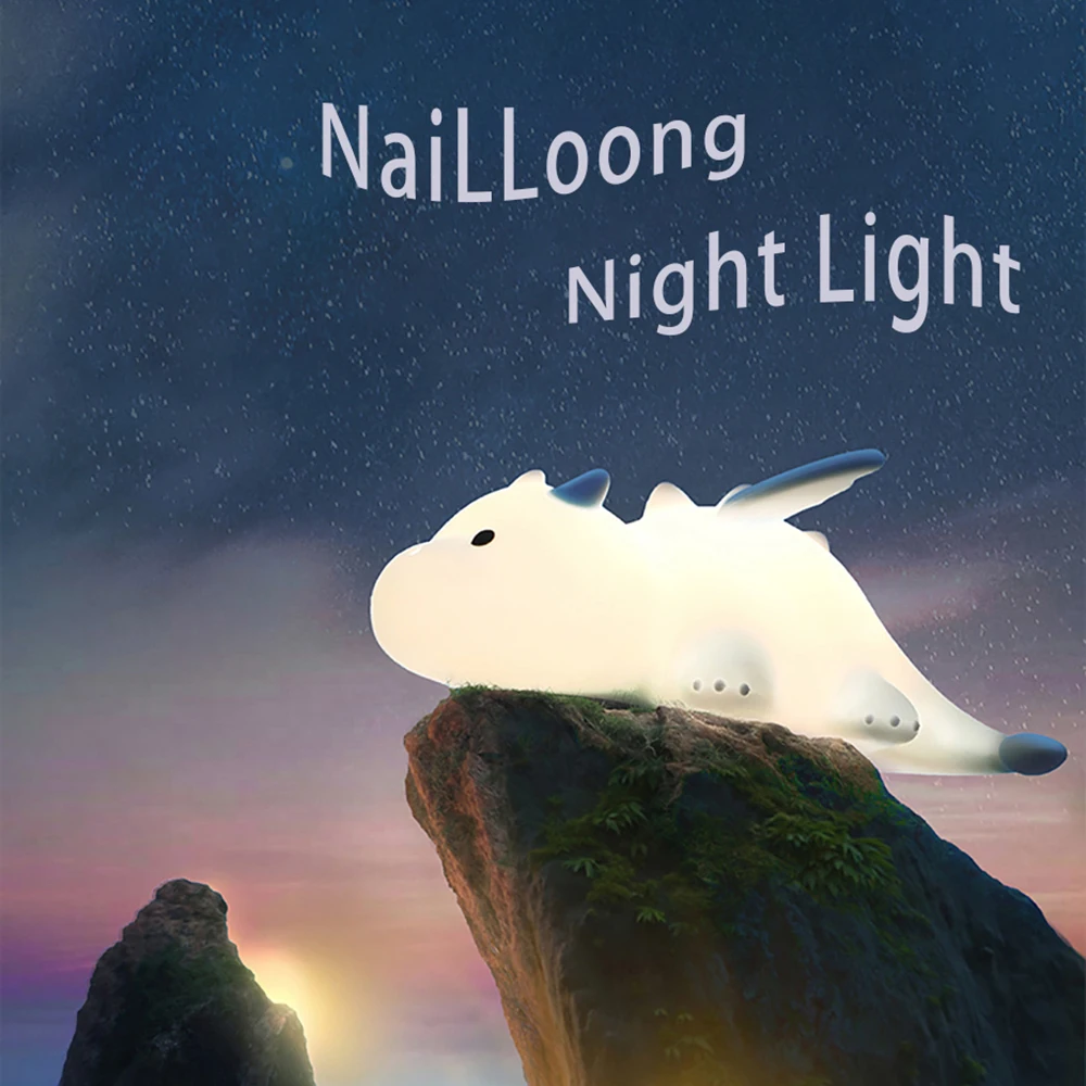 사랑스러운 Nailloong 야간 조명, 귀여운 실리콘 램프, 다채로운 분위기 조명, USB 충전식, 가정 장식, 휴일 선물
